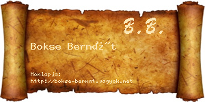 Bokse Bernát névjegykártya